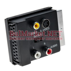 Адаптер скарт (женски) към s-video (женски), 3 чинча (женски) и скарт (мъжки)